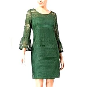 Alfani bell sleeve crocheted dress